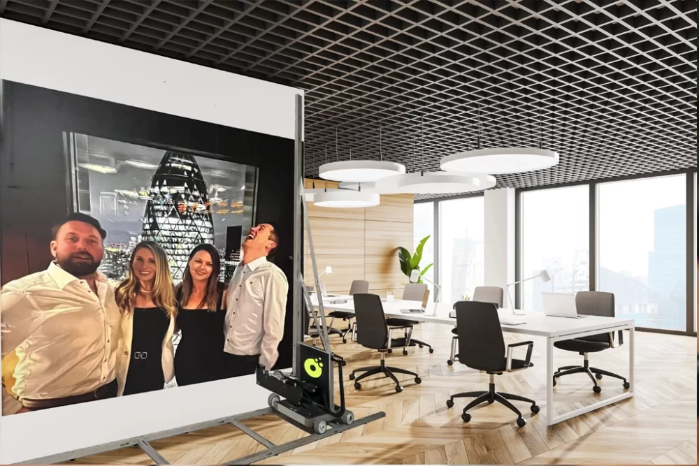 Inspiring Teamwork: Transforming Workplace Walls with Images of Unity and Words of Inspiration.